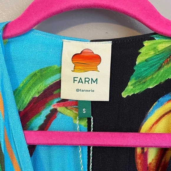 Farm Rio Mixed Banana Wrap Style Multicolored Dress S - Picture 8 of 12